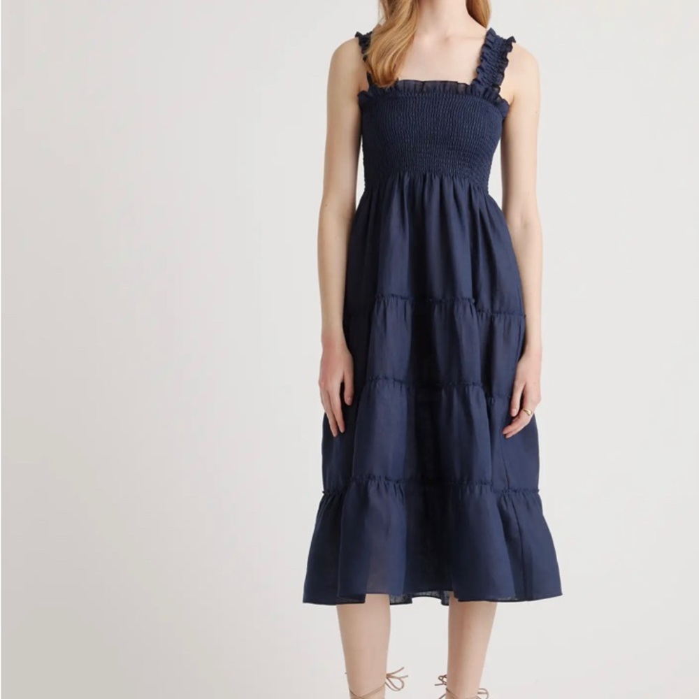 Black smocked sundress